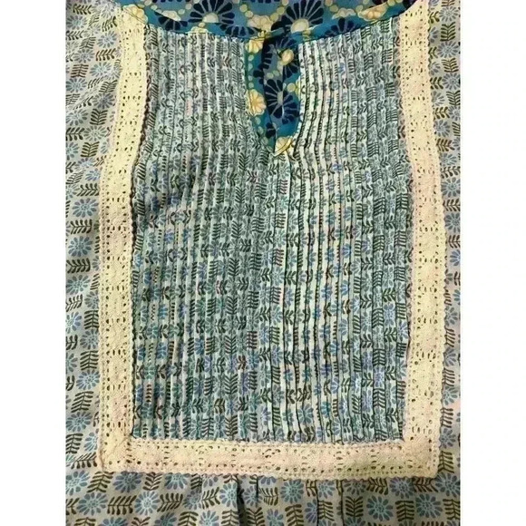 Matilda Jane Women's M Medium Blue Smocked Peasant Blouse Top Cottagecore - Picture 5 of 8